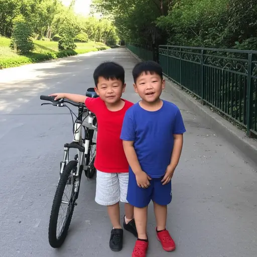 我的哥哥和我共用一辆自行车。