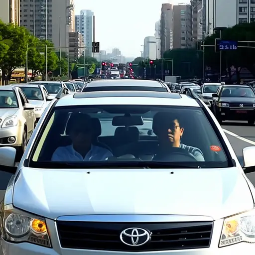 然后我因交通堵塞被耽搁了。