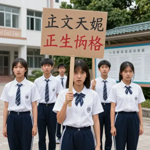 叛逆的学生们抗议新的校规。