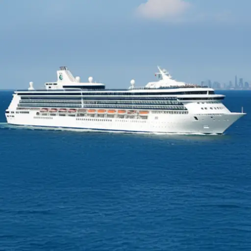 这艘大船载着数百名乘客前往纽约。