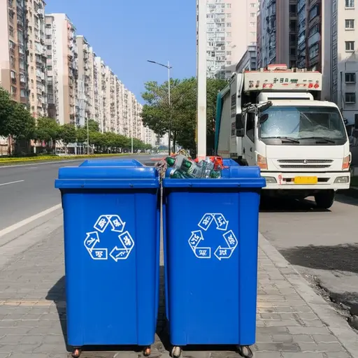 这座城市每周四回收废弃的玻璃和塑料。