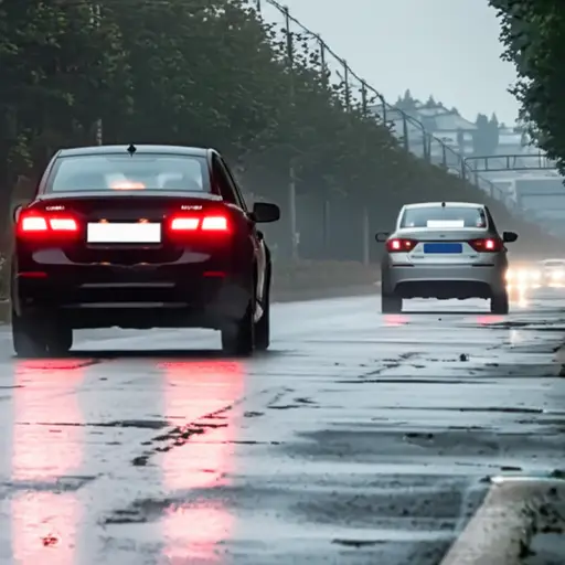 路面湿滑时，要与前车保持充足距离。