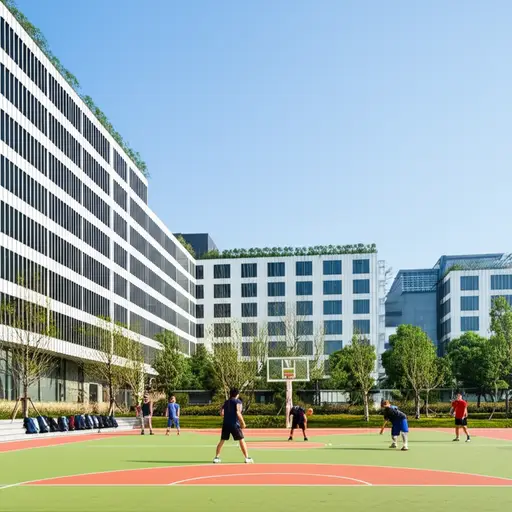 我每周六都去体育中心打篮球。