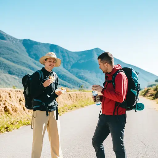 在停下来快速吃点小吃后，他们继续上路了。