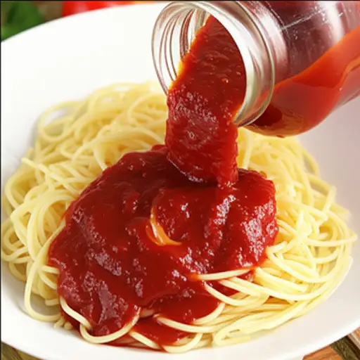 这个意大利面需要加点番茄酱才好吃。