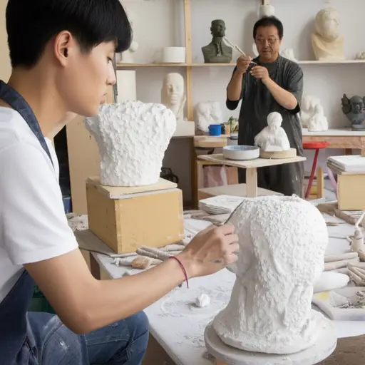 汤姆在当地艺术学校教雕塑。