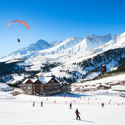 现在许多度假村都提供滑雪和极限运动等活动。