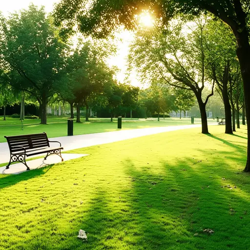 清晨的公园很宁静。