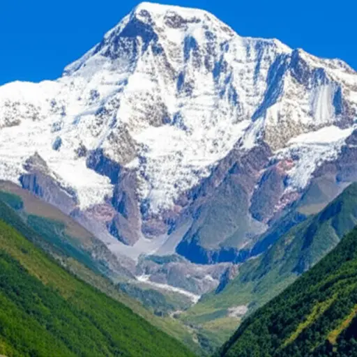 山顶上有雪，但山谷里一点也没有。