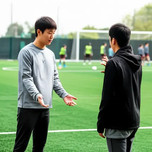 我遇到一个人，他的父亲是一名职业足球运动员。