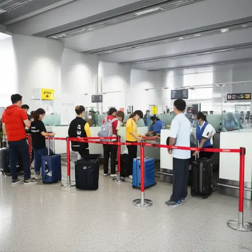 我们在机场降落后必须通过海关检查。