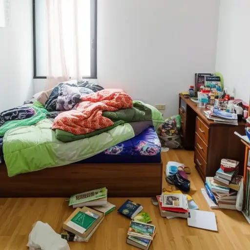 他的卧室总是很乱。