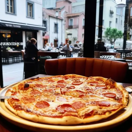 对我来说，这个比萨是镇上最好吃的。