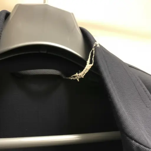 有人把夹克上的标签撕掉了。