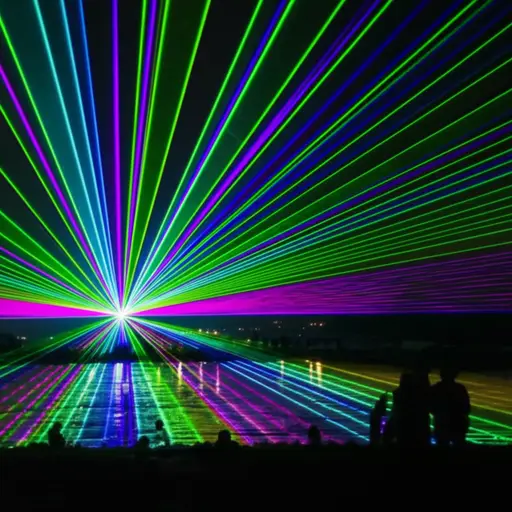 这个节日的亮点是在湖面上演的一场令人惊叹的激光秀。