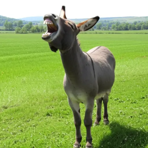 驴子在田地里大声嘶叫。