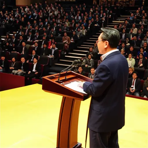 反对党领袖发表了一场有力的演讲。