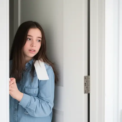 她非常害怕她妈妈可能会发现。