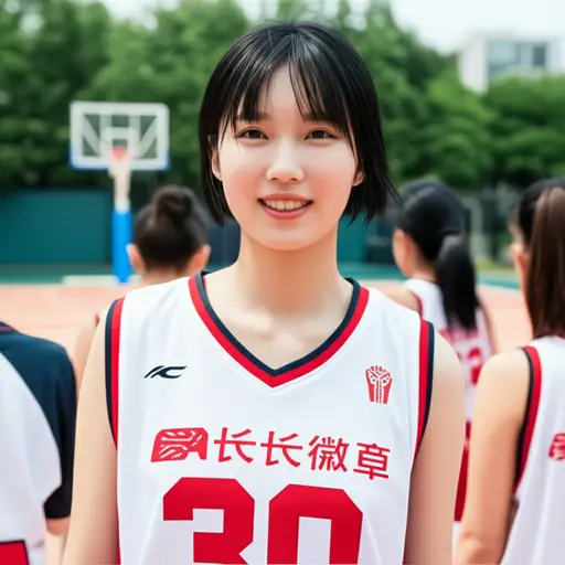 她被选为篮球队队长，感到非常自豪。