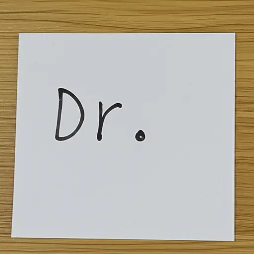 在缩写 "Dr." 中，句号表示它是 "Doctor" 的缩写。