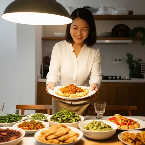 妈妈为我们准备了一顿美味的晚餐。