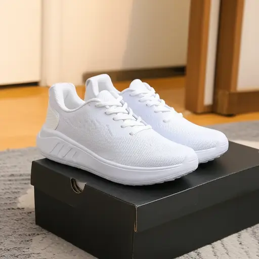 我买了一双白色的运动鞋。