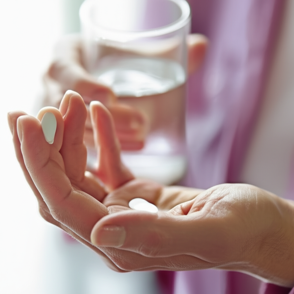 她每天都要服用阿司匹林预防血栓。