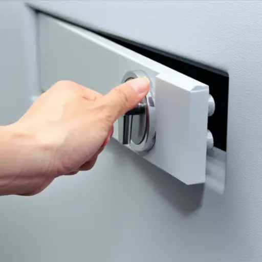 要打开保险箱，请用力按下操纵杆，直到听到咔哒声。