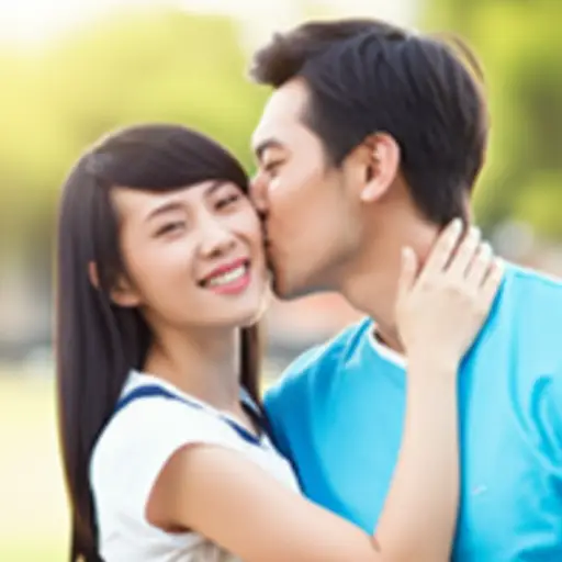 她把手搭在我的肩膀上，吻了我一下。