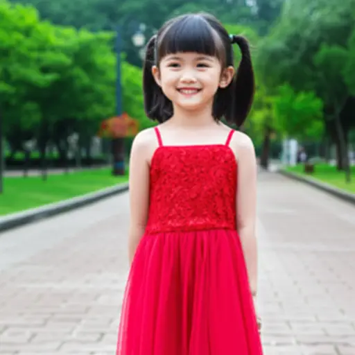 那个穿红裙子的女孩是我的妹妹。