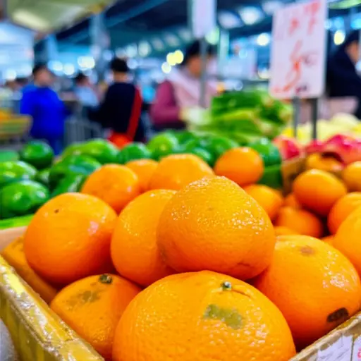 我在市场买了两个橙子。