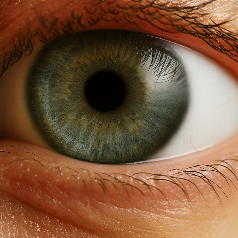 光线通过瞳孔进入眼睛。