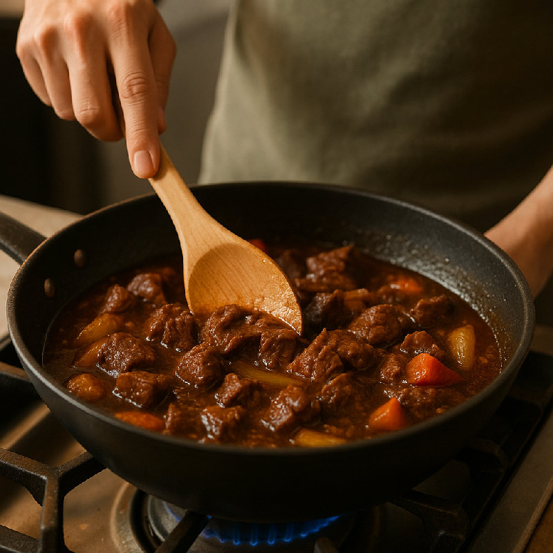 我在做红烧牛肉。