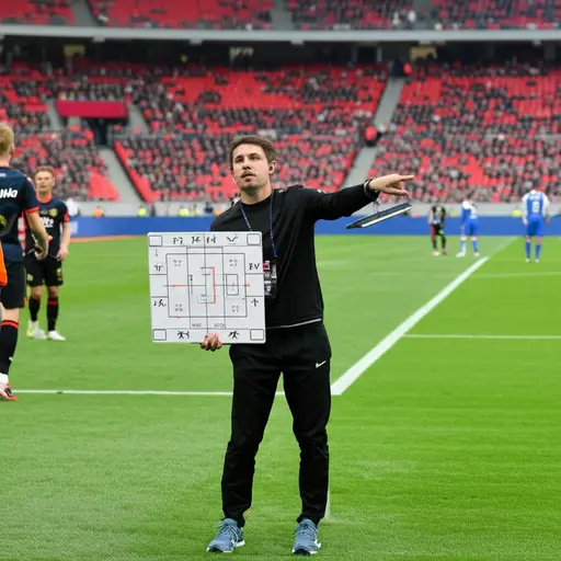 在足球比赛进行期间，教练调整了战术。