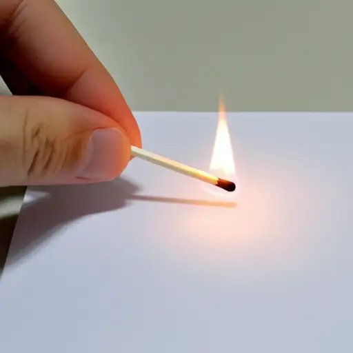 小心火柴，否则纸可能会着火。