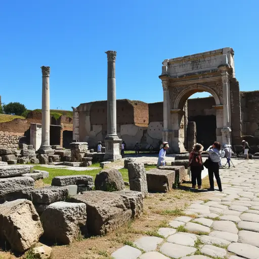 我们在意大利旅行期间参观了古罗马遗址。