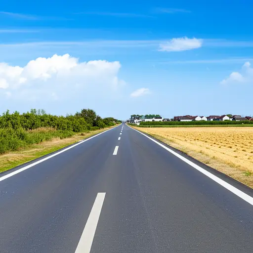 它就在小镇后，在主路上。