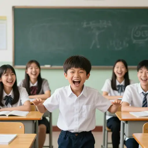 他对老师滑稽的模仿把我们所有人都逗乐了。