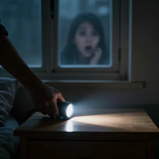 我正要拿房间里的手电筒时，听到了奇怪的声音。