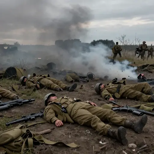 许多士兵在那场战斗中阵亡了。