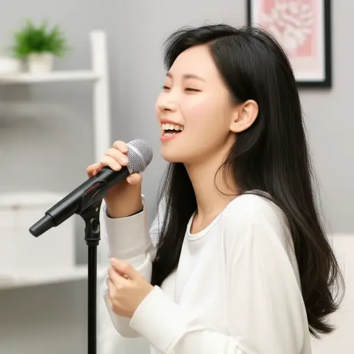 唱歌是她最喜欢的爱好。