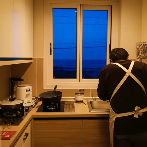 昨天，天刚黑，我就在厨房里做晚餐。