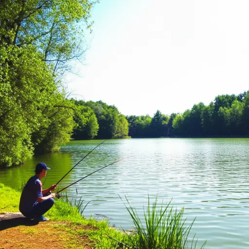 你可以在夏天在湖里钓鱼。