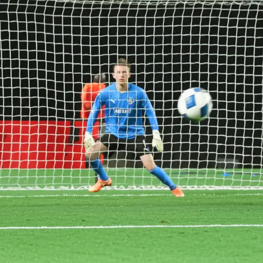 球打在了门柱上，没有进球。