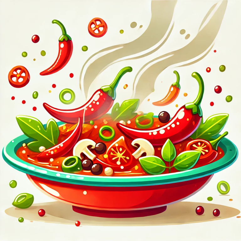 我喜欢辣的食物。