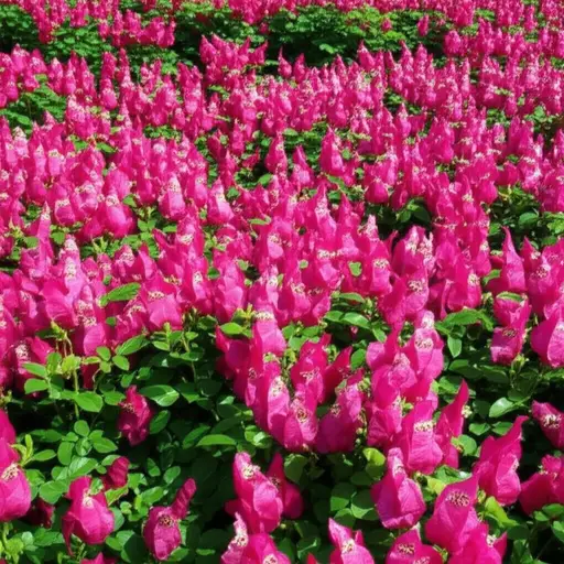 花园里的花是粉色的。