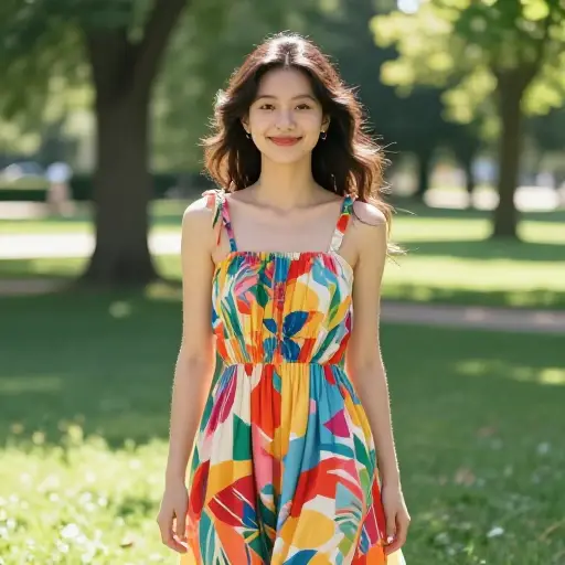 她总是穿着颜色鲜艳的衣服。
