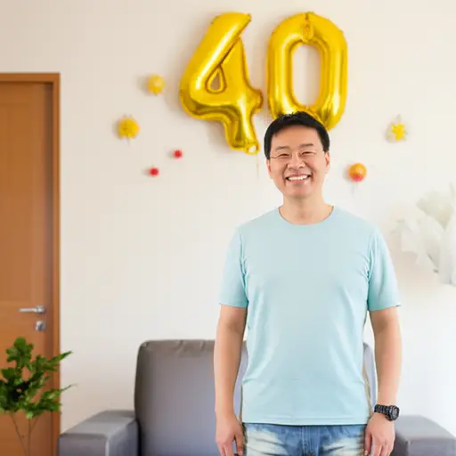 我父亲四十岁了。