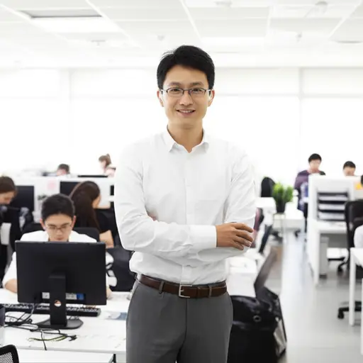 他是我部门的一位男同事。