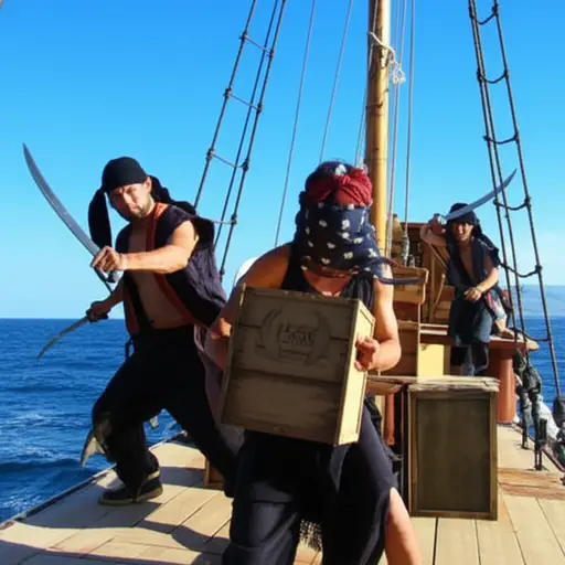 海盗袭击了船只并偷走了货物。